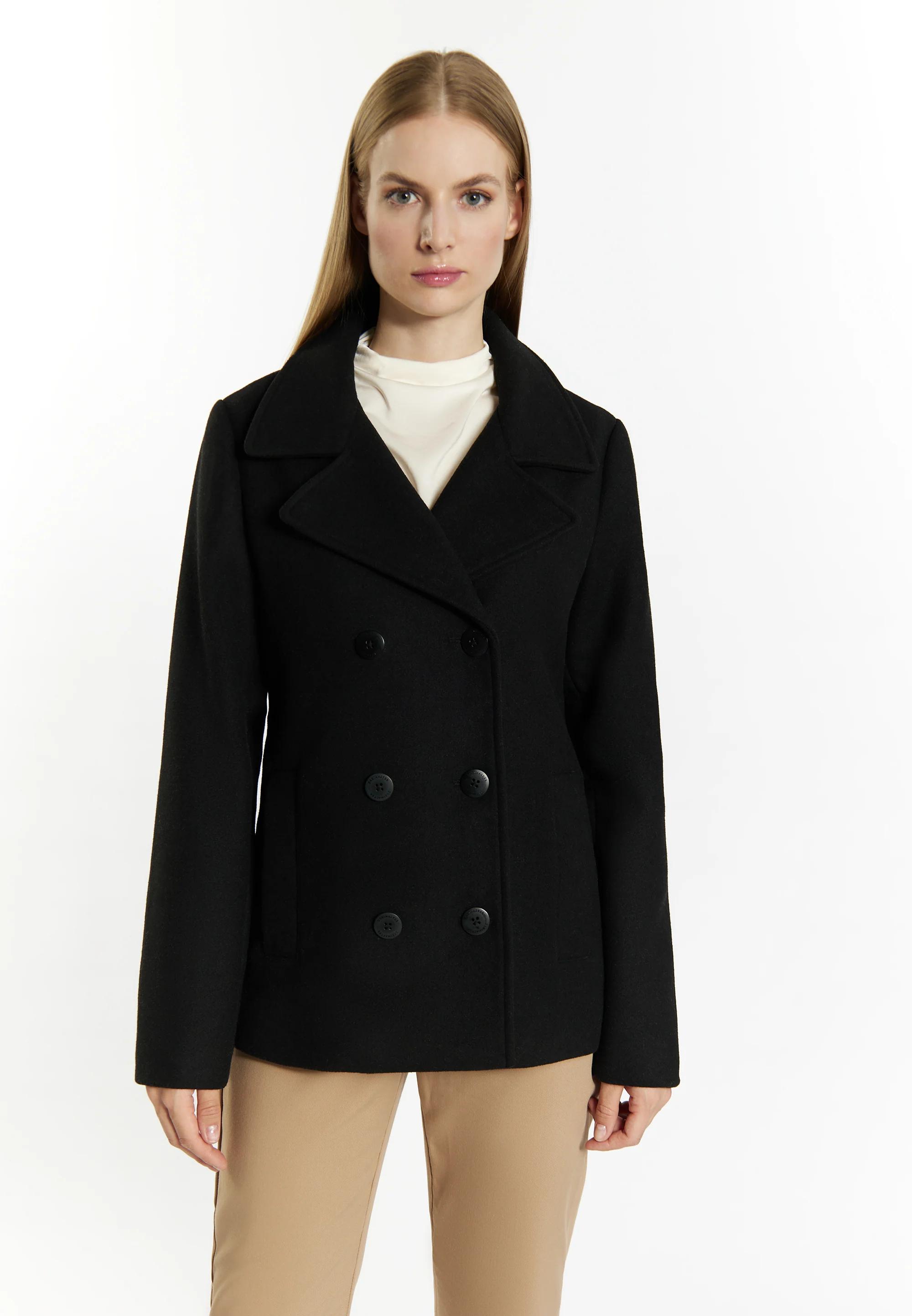 DreiMaster Klassik Women's Wool Blend Pea Coat - Image 3