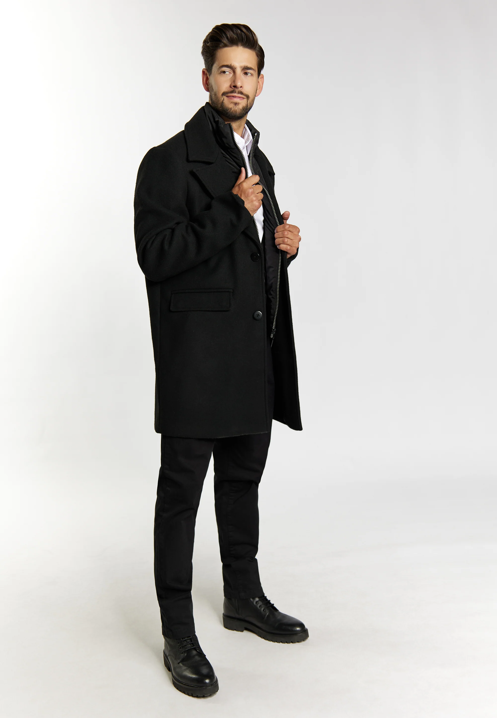 DreiMaster Klassik Men's Transitional Coat Made Of Wool Blend