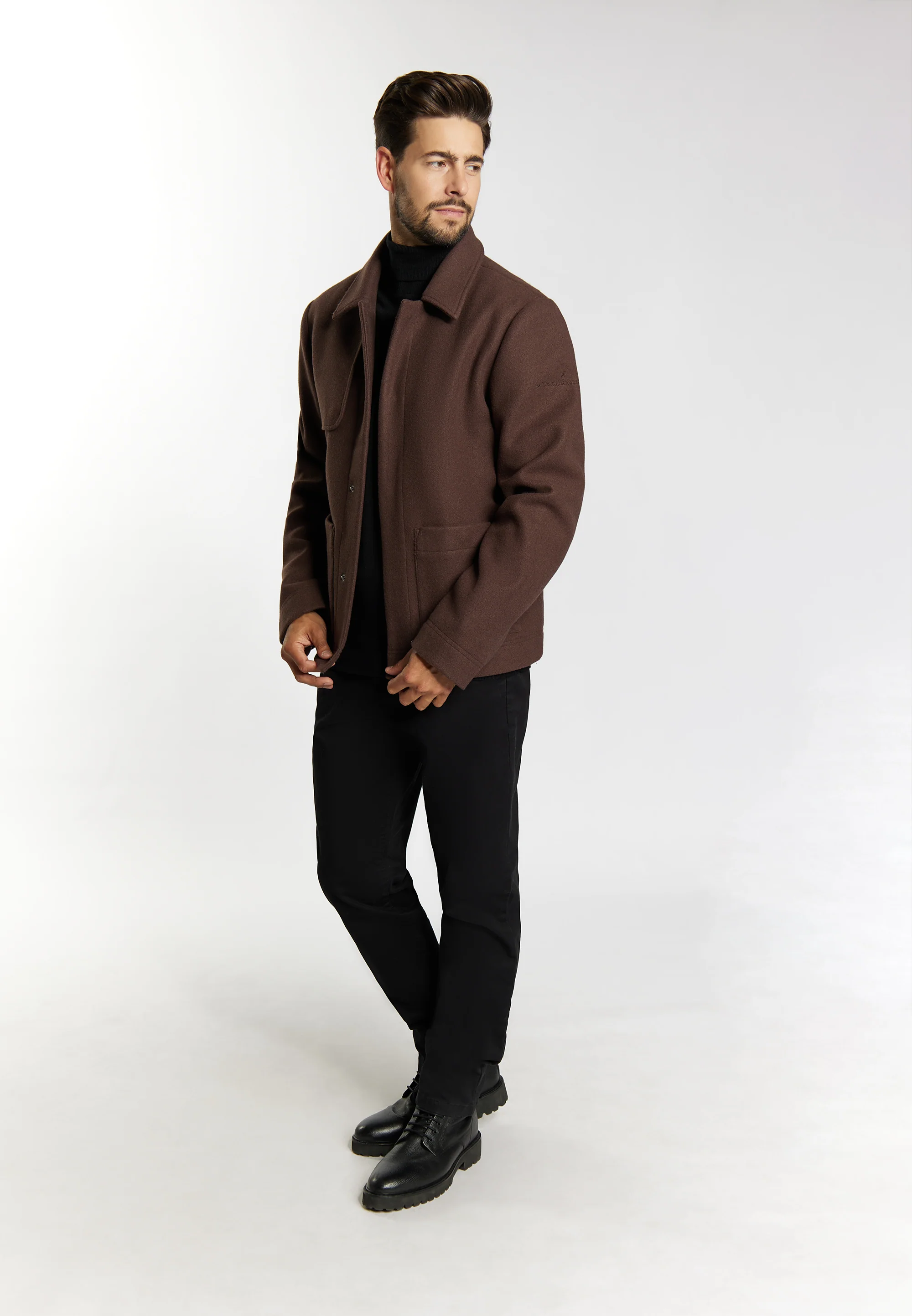 DreiMaster Klassik Men's Transitional Jacket In A Wool Look - Image 6