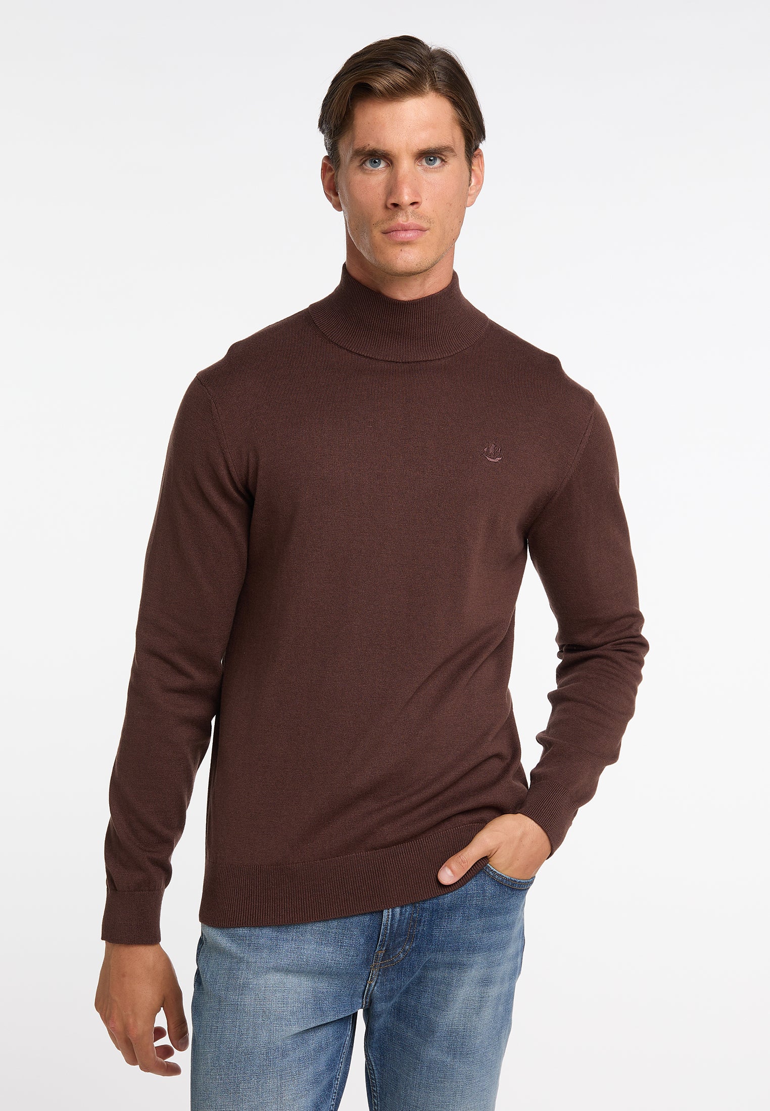 DreiMaster Klassik Men's Basic Fine Knit Sweater - Image 3