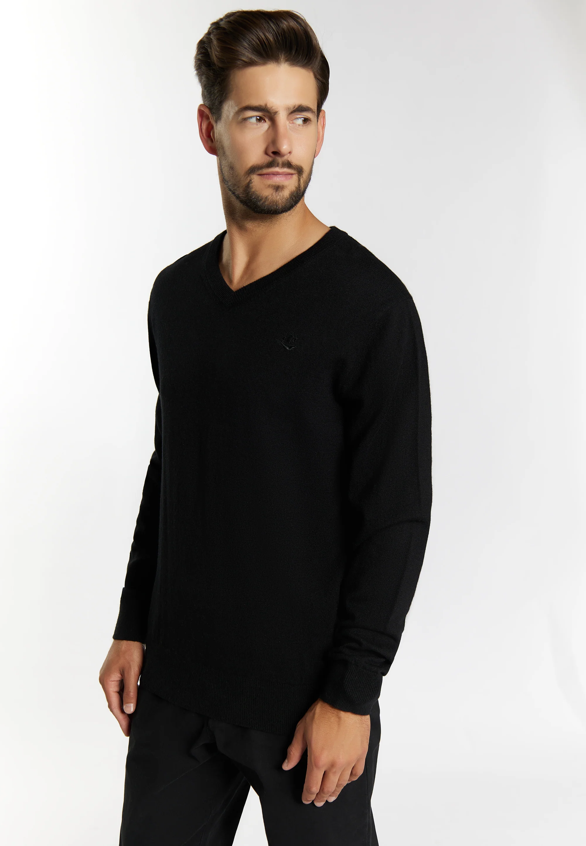 DreiMaster Klassik Men's Basic Fine Knit Sweater - Image 3