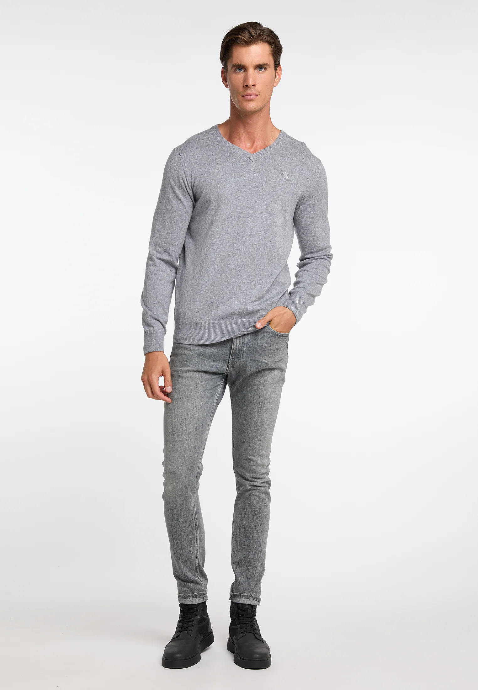 DreiMaster Klassik Men's Basic Fine Knit Sweater - Image 6
