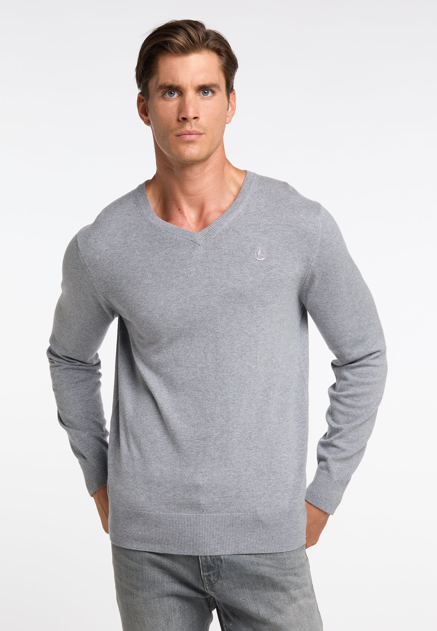 DreiMaster Klassik Men's Basic Fine Knit Sweater - Image 8