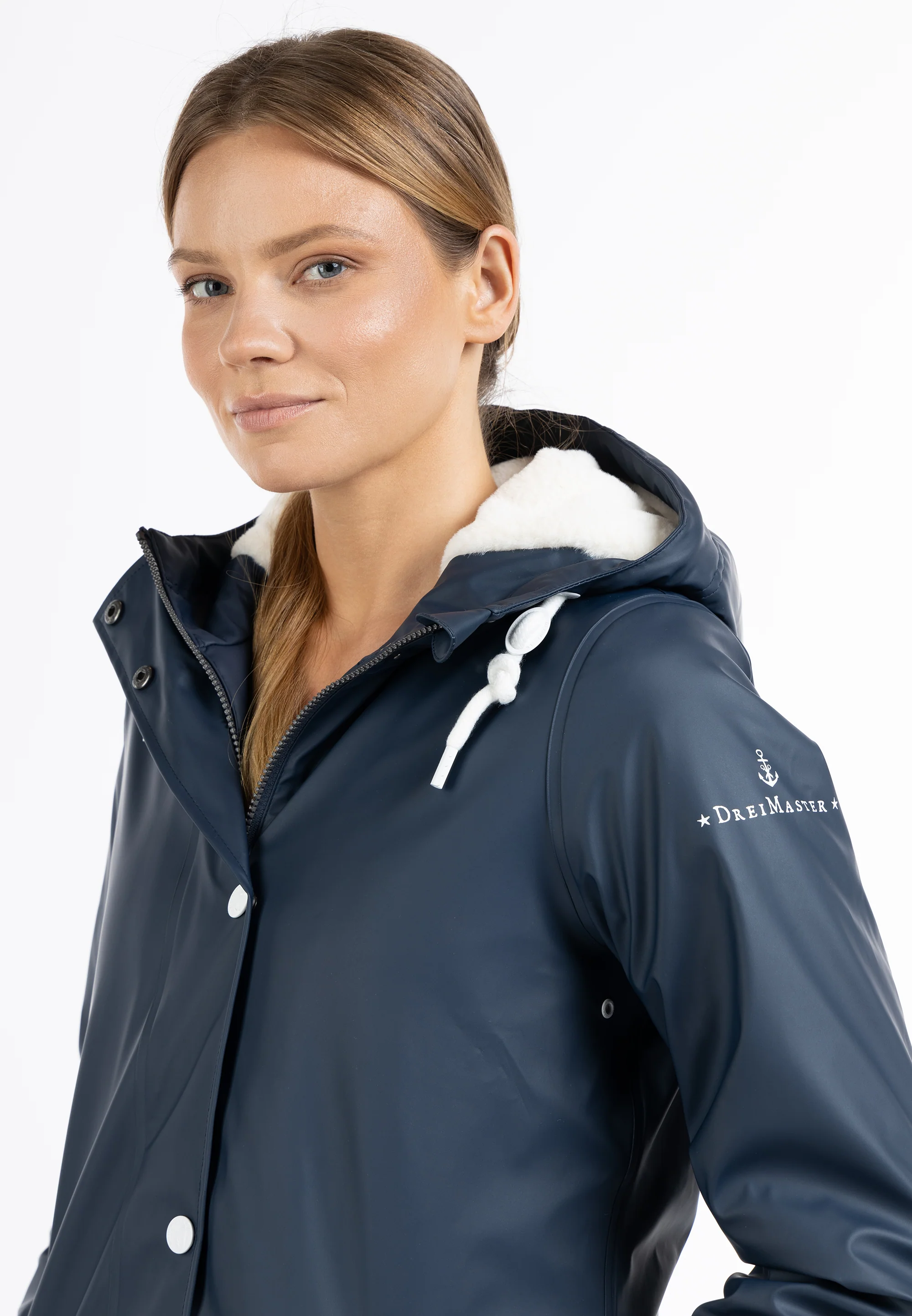 DreiMaster Maritim Women's Rain Jacket With Faux Fur Lining - Image 10
