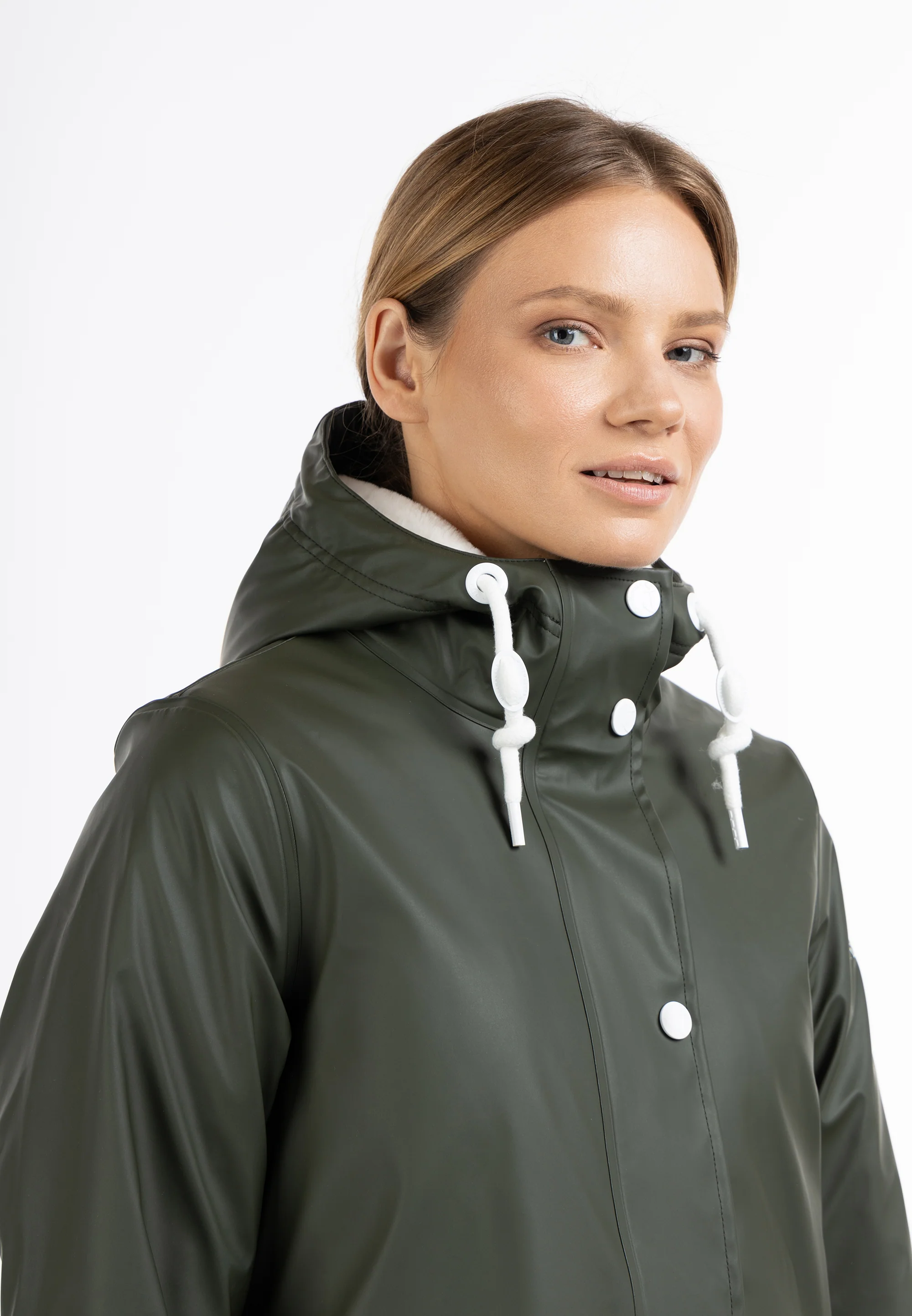 DreiMaster Maritim Women's Rain Jacket With Faux Fur Lining - Image 5