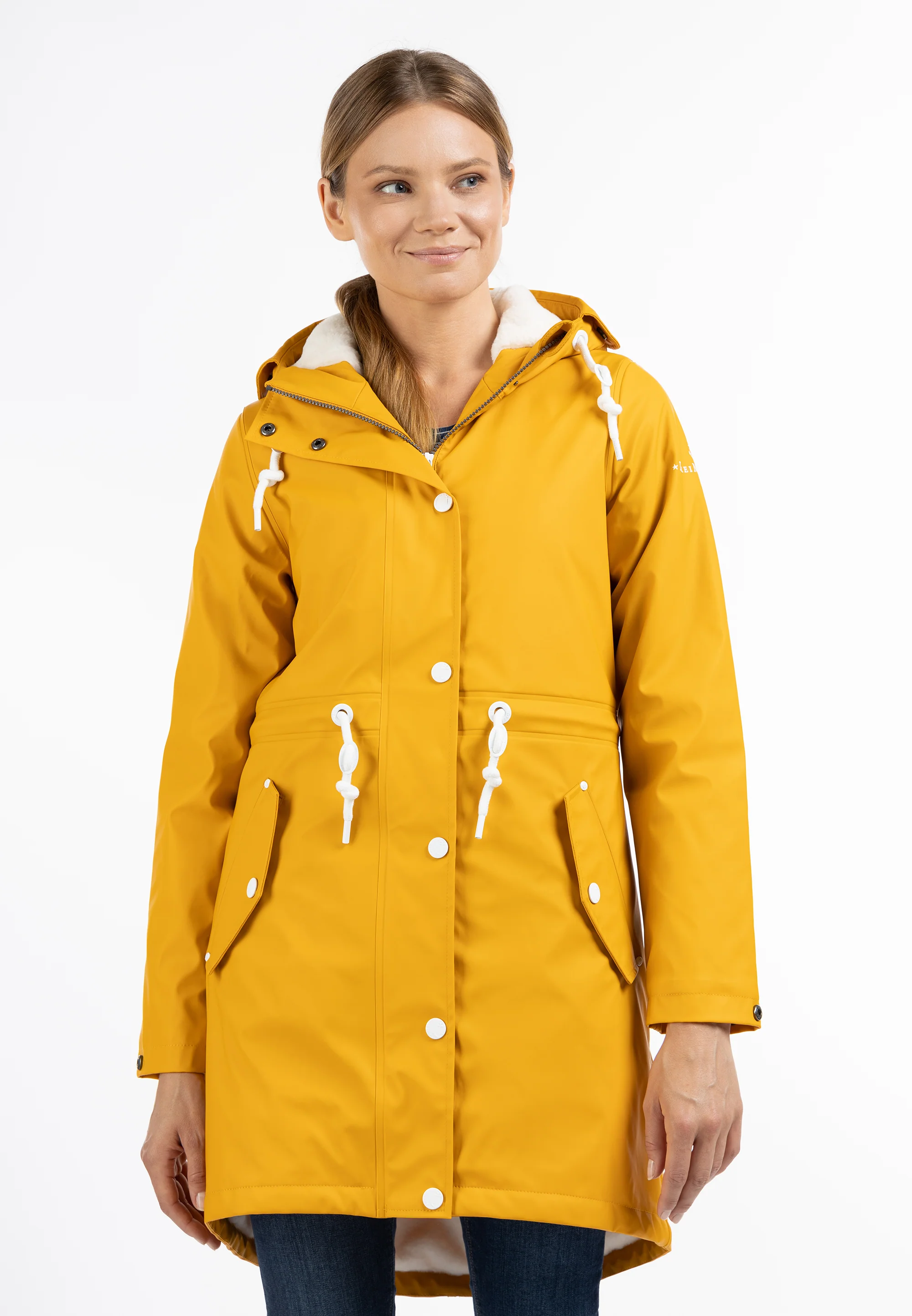 DreiMaster Maritim Women's Raincoat With Faux Fur Lining - Image 3