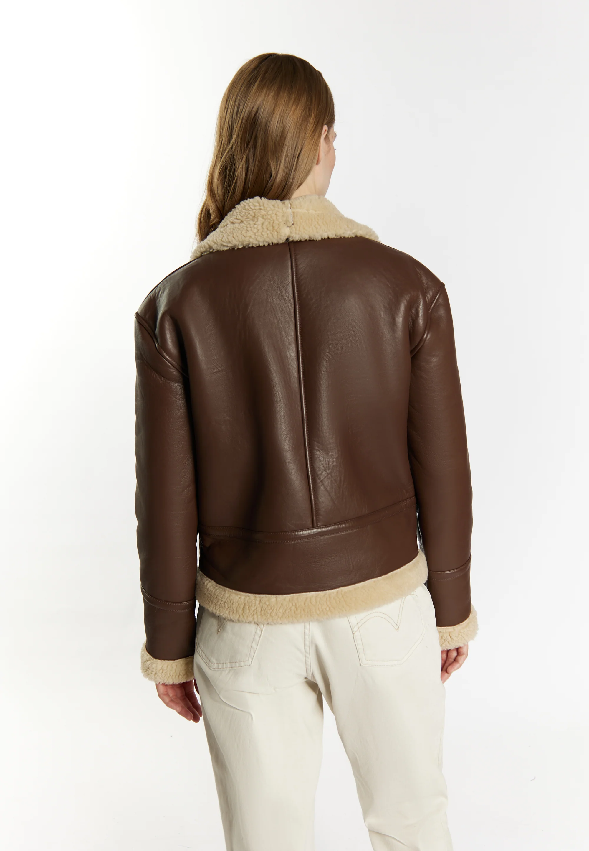 DreiMaster Vintage Women's Shearling Leather Jacket - Image 6
