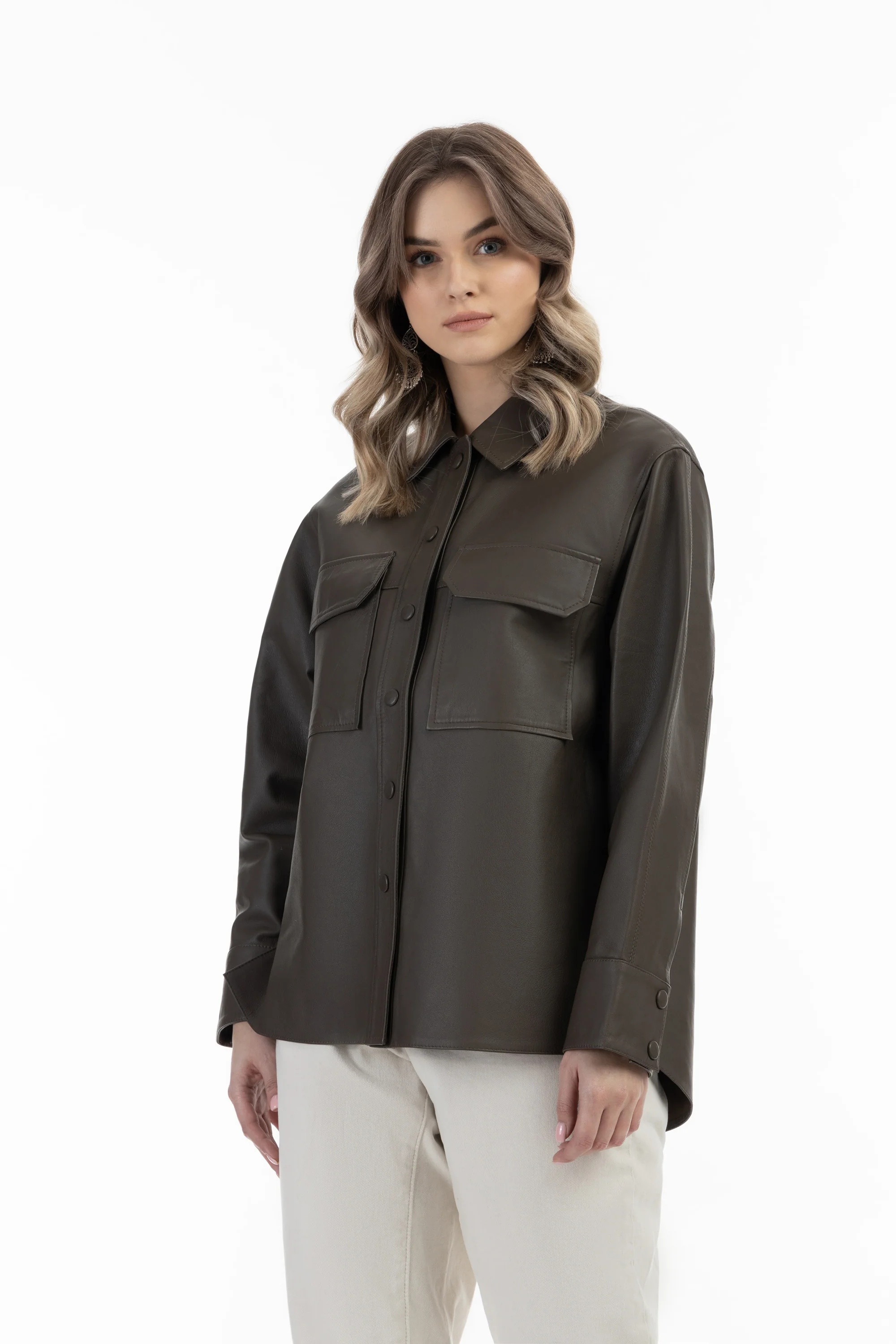 DreiMaster Vintage Women's Leather Shirt - Image 3