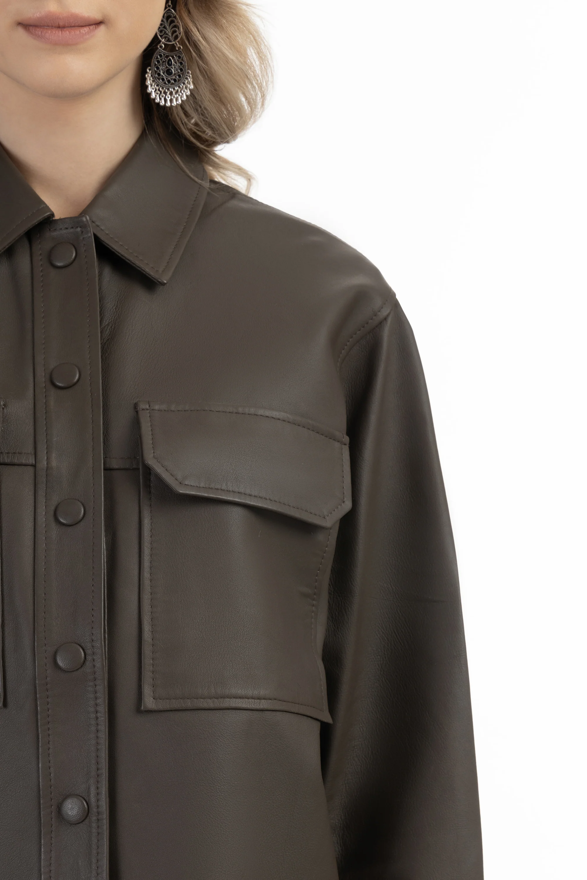 DreiMaster Vintage Women's Leather Shirt - Image 5
