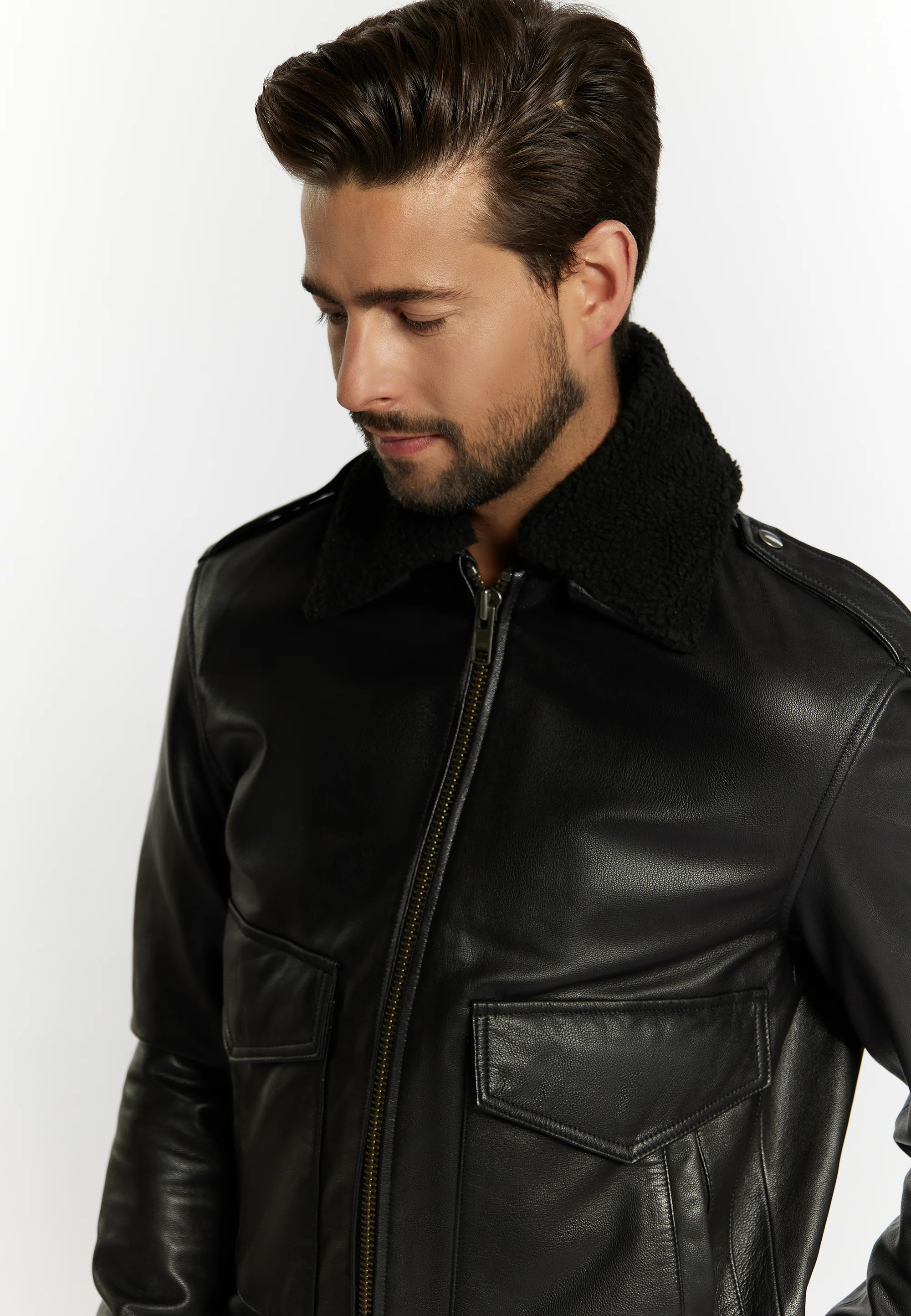 DreiMaster Vintage Men's Leather Jacket - Image 5
